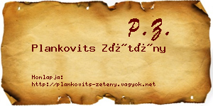 Plankovits Zétény névjegykártya